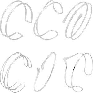 6Pcs Women's Copper Upper Arm Cuff Set Adjustable Fashion Jewelry